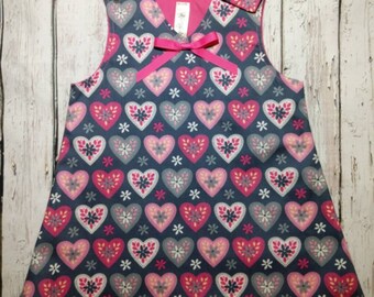 Approx size 12-18 mos. Vintage pink kitten /& heart balloon pinafore dress
