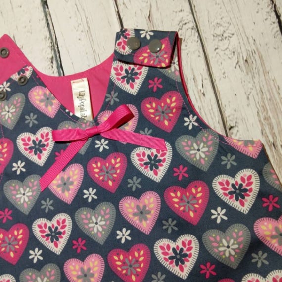 heart pinafore dress