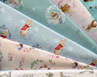 PETER RABBIT and FRIENDS Cotton Fabrics. Whimsical quilting fabric for babies and kids.