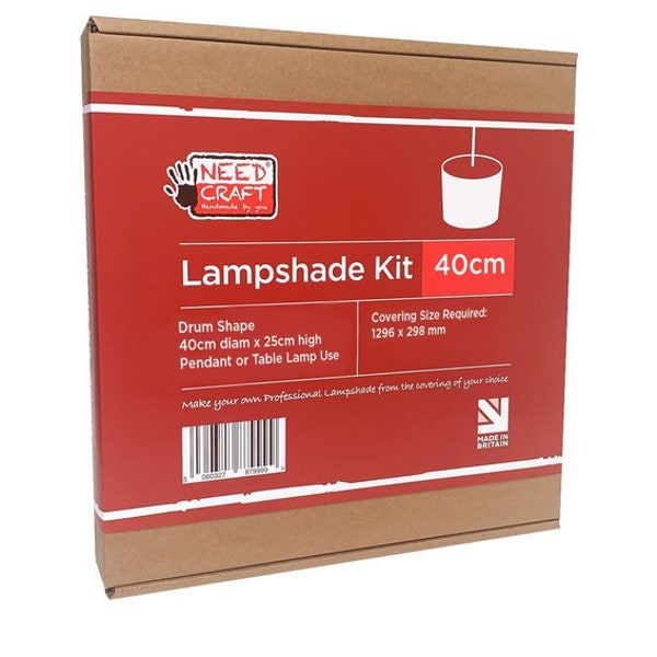 Lampshade making kit 40cm - Drum Lampshade kit - Make your own lampshade from the covering of your choice