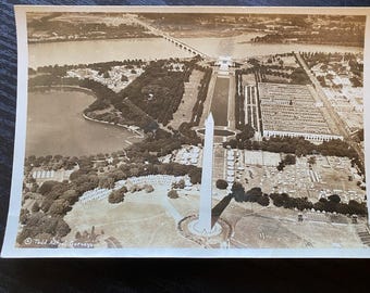 Vintage Aerial Photo Washington Monument & Lincoln Memorial Todd Aerial Surveys