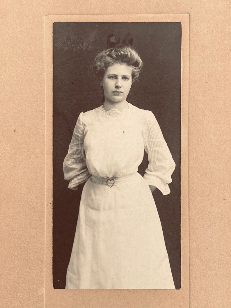 VictorianEdwardian 1800s Antique Cabinet Card Photo of a Young Woman 19th Century