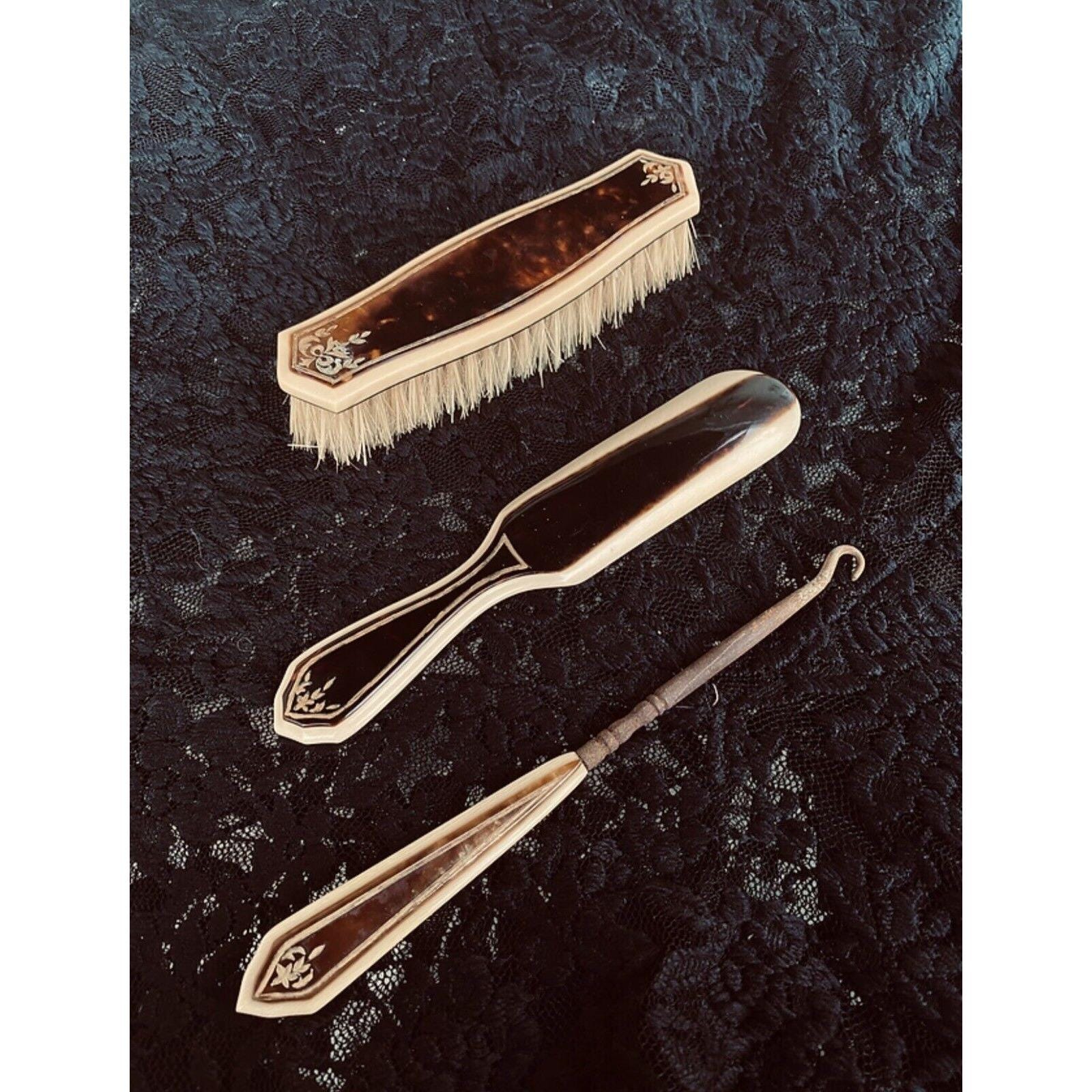 Antique Celluloid Vanity Set - 5 Piece - Early 1900s  display picture 3