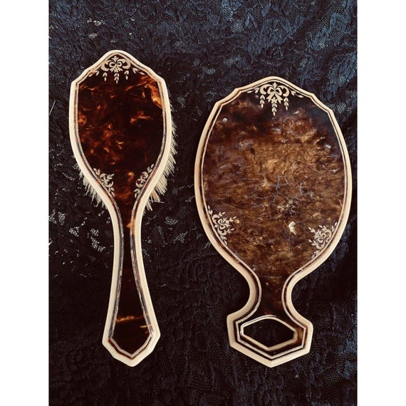 Antique Celluloid Vanity Set - 5 Piece - Early 1900s  display picture 2