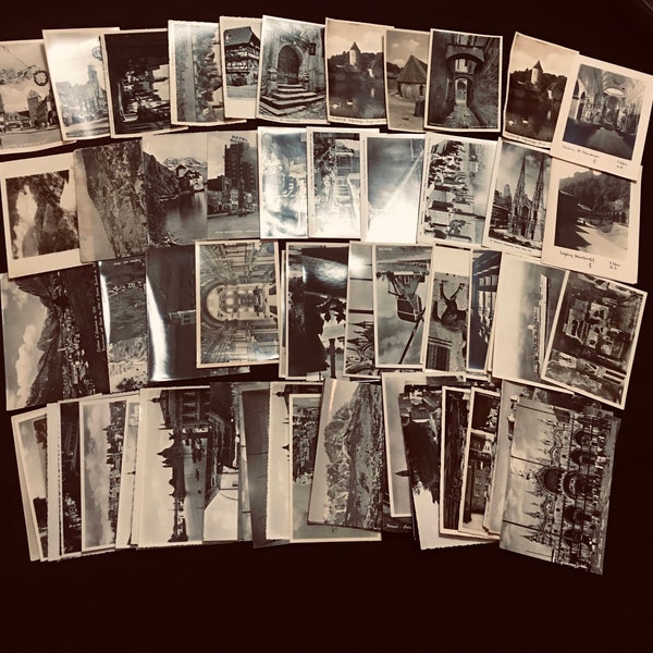 Antique Black and White World Travels Postcards - Lot of 10 - Real Photo Postcards - RPPC