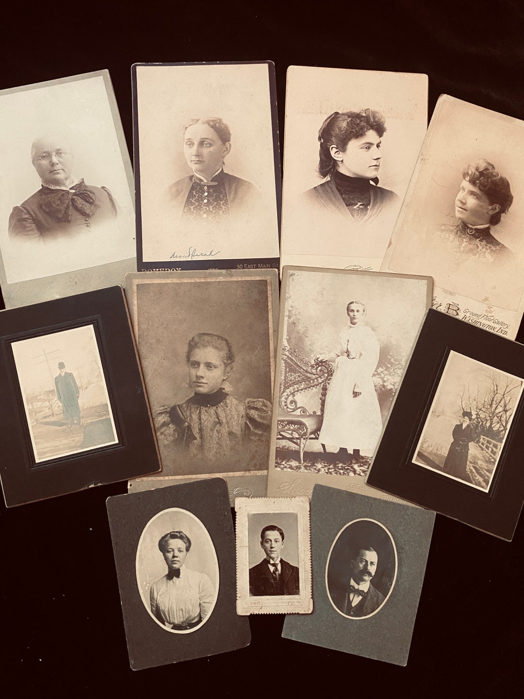 Antique Cards Lot of 11 Victorian Photos Late Etsy