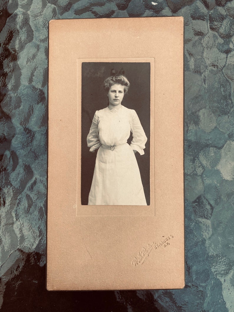 VictorianEdwardian 1800s Antique Cabinet Card Photo of a Young Woman 19th Century
