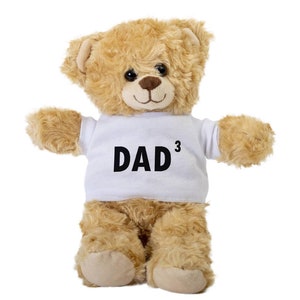 Dad3 Teddy Bear, Gift Stuffed Animal, Plush Teddy Bear with Tee, Welcoming Baby Gift, Gift For Her, Gift For Newborn, Christmas Basket Gift