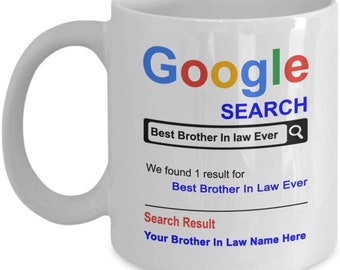 Personalized Brother In Law Mug - Best Brother In Law Ever Coffee Cup - Customized Name Brother In Law Gifts - Gift for Brother In Law