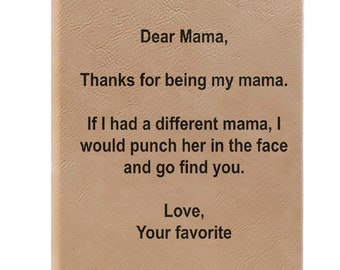 Dear Mama Notebook, Journal Gift Idea, Ruled Line Pages, Gift Idea, Gratitude Journal, Memory Book, Leatherette Journal