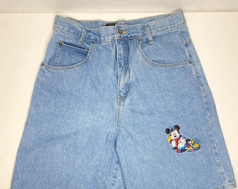 Vtg 90s Mickey Unlimited Jerry Leigh Disney World Jean Mom Shorts Hip Hop Baggy
