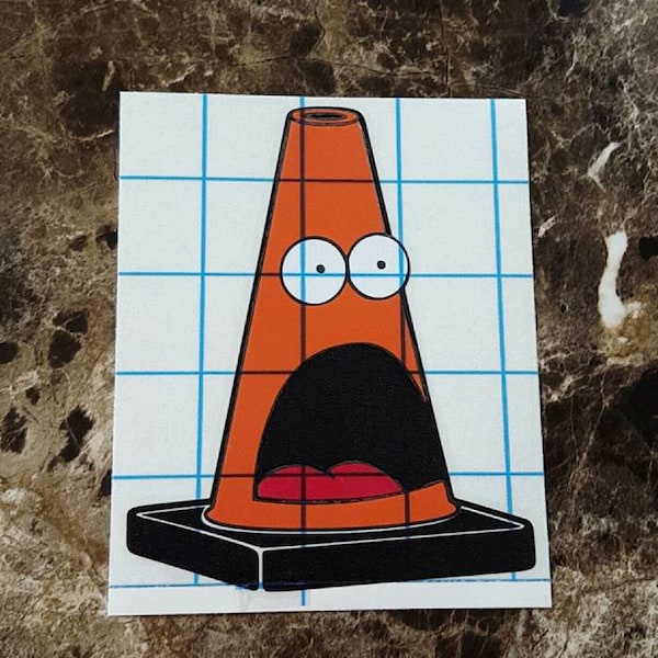 Scared Cone Die-Cut Transfer Sticker Decal