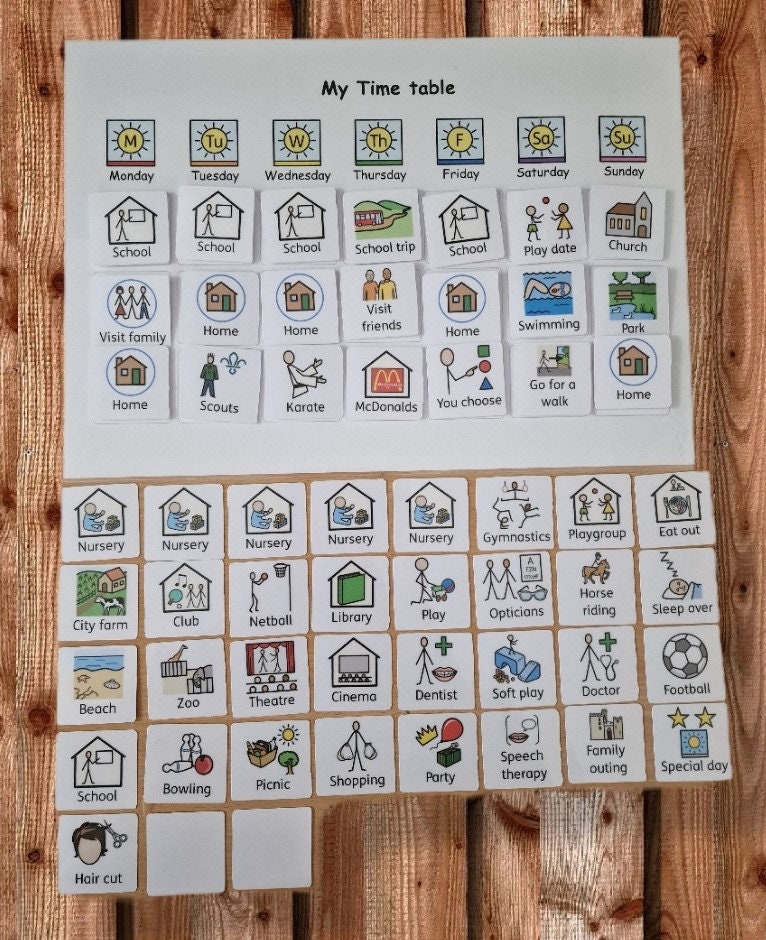 Weekly Planner and Symbols - Autism, SEN, Now and Next, Visual Aid ...