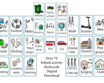 Schultag Karteikarten - Now and Weiter - Autismus, SEN, Now and next, Sehhilfe
