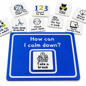 Updated PLA Calm Down Board | Autism Visual Support | 3D Printed Sensory & Emotional Regulation Board with Interchangeable Picture Cards