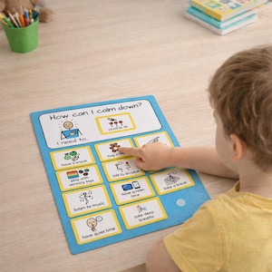 ASD Resources - Calming Down Board with strategy flashcards - Visual communication - Autism