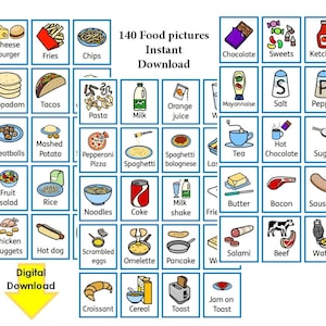 140 Food Flashcards - Autism, SEN, Now and next, Visual aid