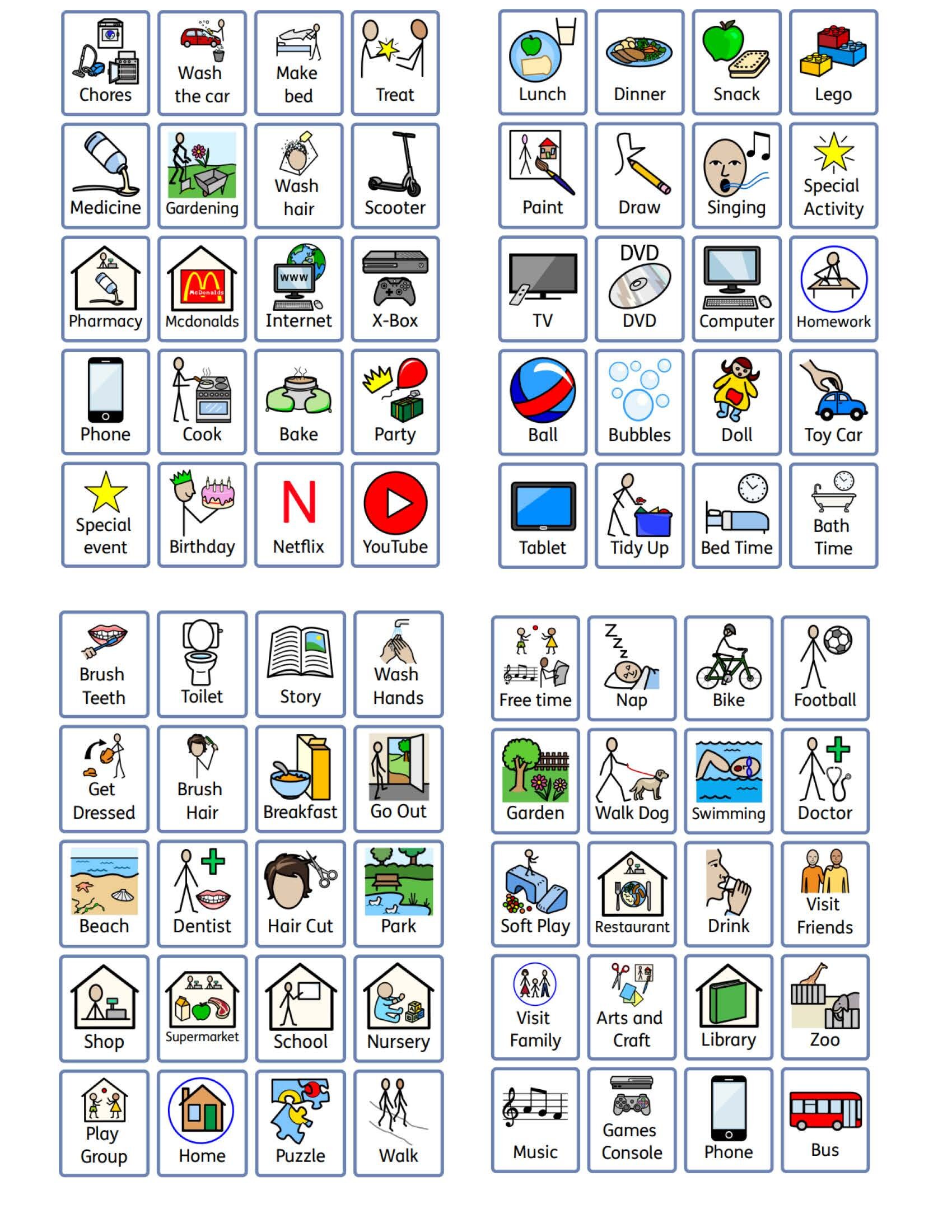 Now and Next Board With 100 Activity Cards 5cm X 4.5cm- Autism