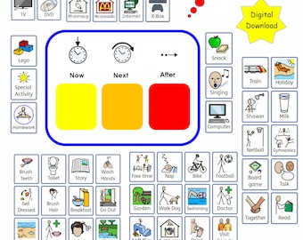 Now and Next board with 100 activity cards 5cm x 4.5cm- Autism, SEN, Now and next, Visual aid - Digital Download