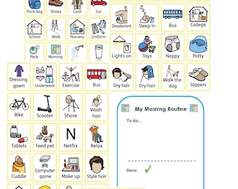 Morning Routine board with 72 activity cards - Now and Next - Autism, SEN, Now and next, Visual aid