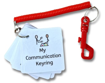 Communication Flashcards on a Keychain