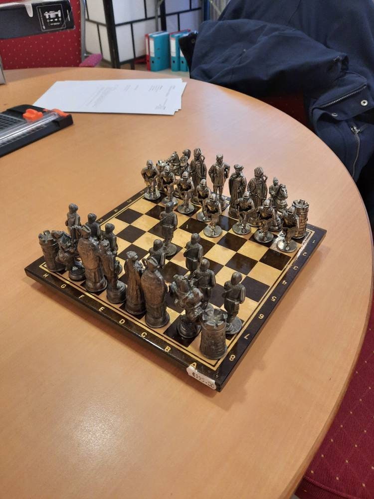 Handmade pewter chess set in medievel style Etsy