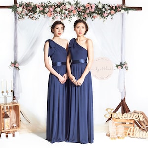 BB Daeva in 12 colours One shoulder Toga Floor length Convertible Boho Bridesmaid Maxi dress Wedding Prom dress