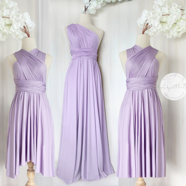 BB Floor length Maxi Infinity Multiway Convertible Formal Prom Bridesmaid dress in Lilac (Regular & Plus size)