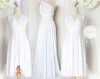 white flowy gown