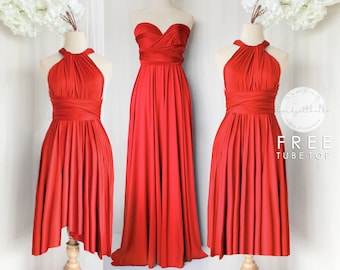marsala red infinity dress