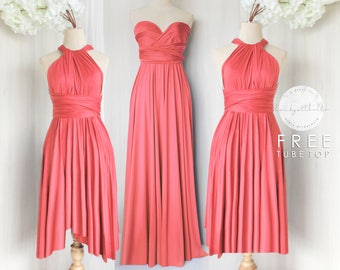 Coral Maxi Dress Etsy