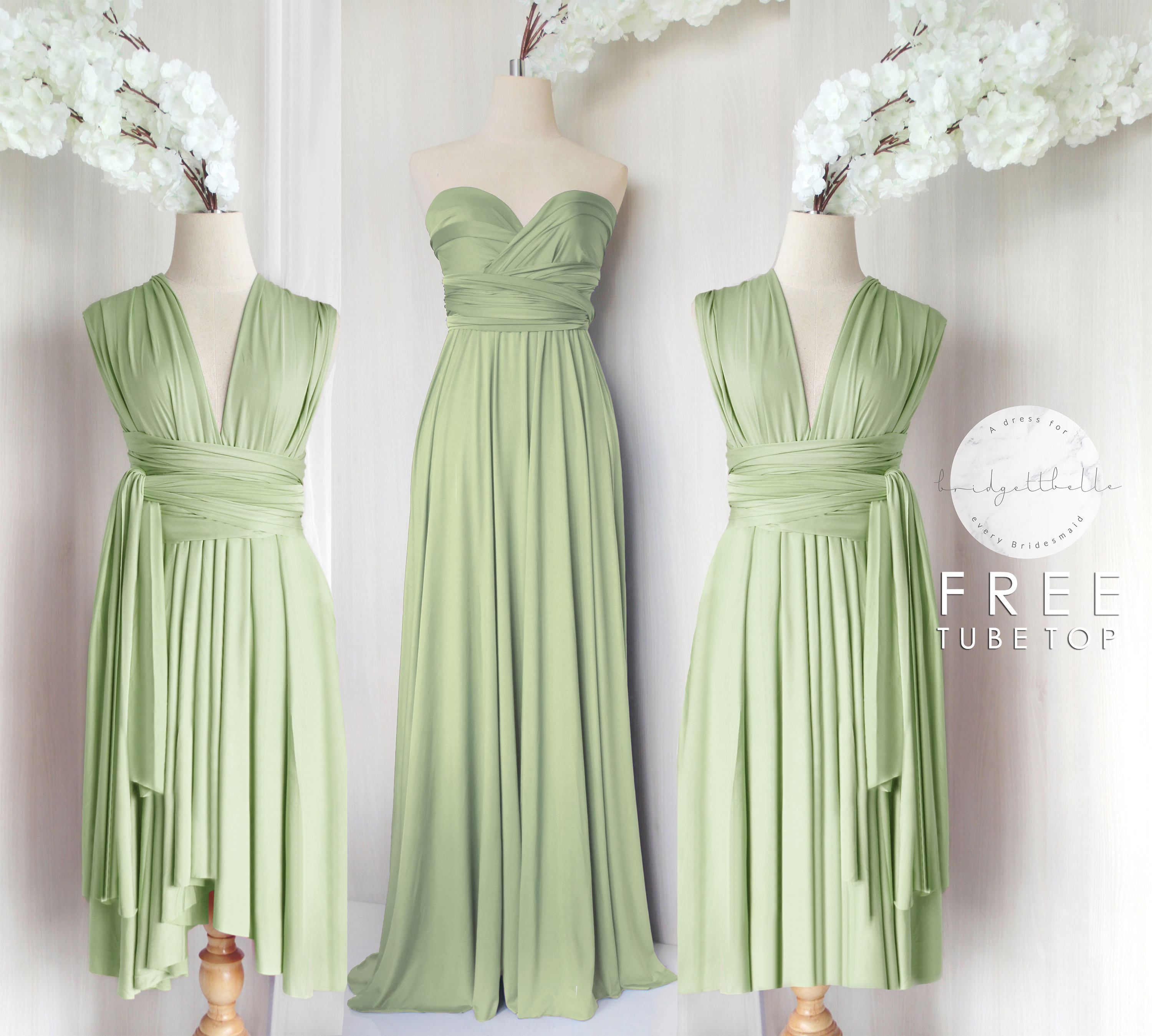 Sage Green Floor Length Dress - Etsy
