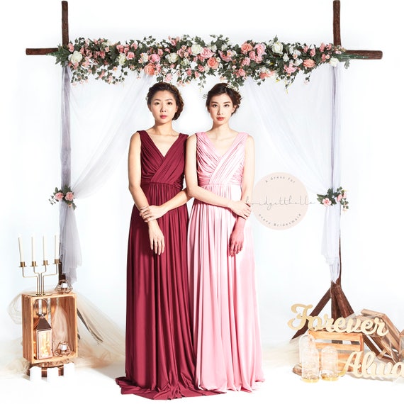 BB Blair in 12 colours V neck Drape Floor length Boho Bridesmaid Maxi dress Wedding Prom dress BB Blair in 12 colours V neck Drape Floor length Boho Bridesmaid Maxi dress Wedding Prom dress