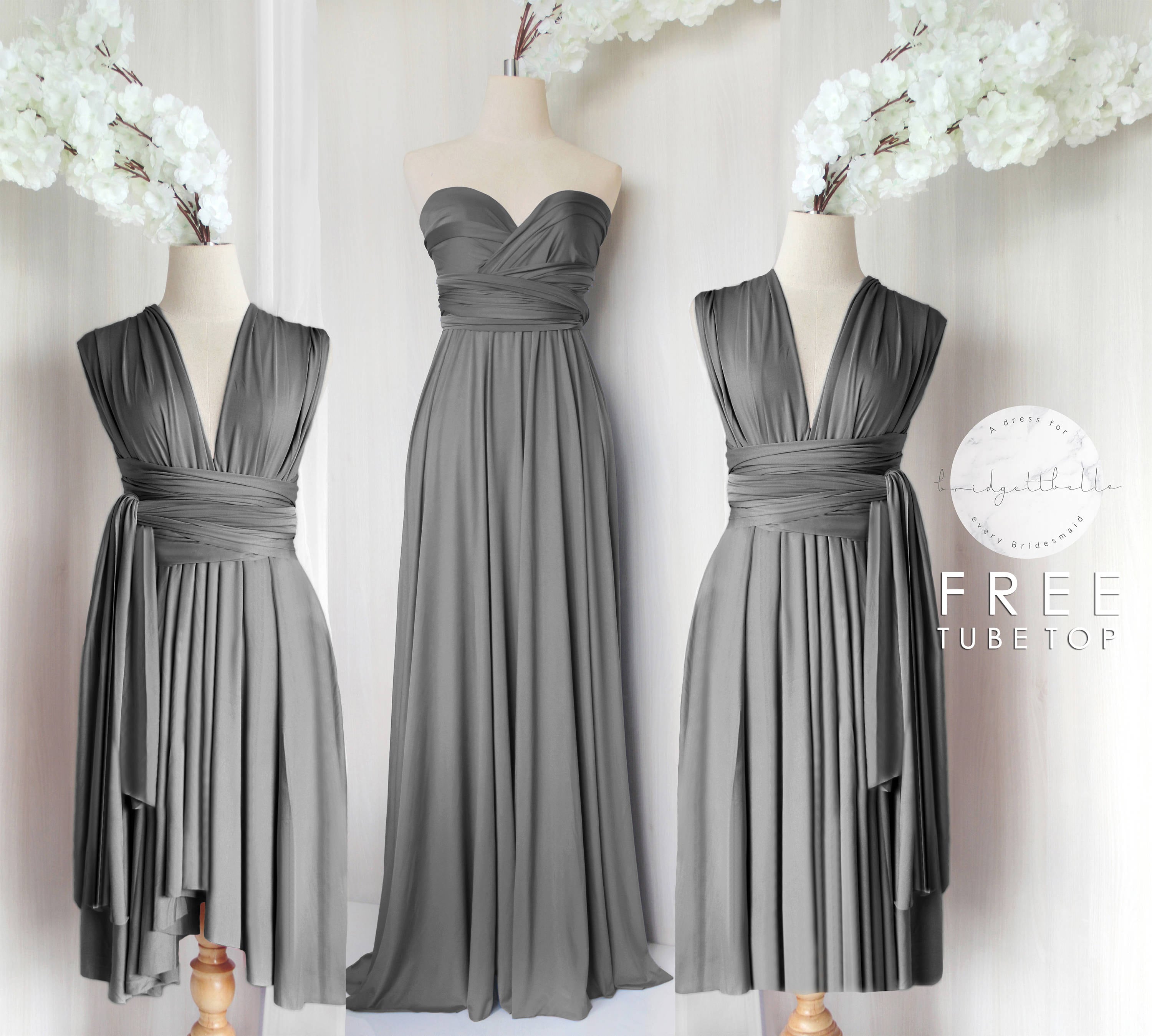 gray cocktail dress