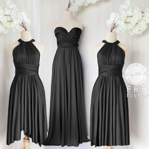 bridal shower dress pink One Shoulder Pink Plus Size Black Bridesmaid Dress QB3039 US2 / Custom Color