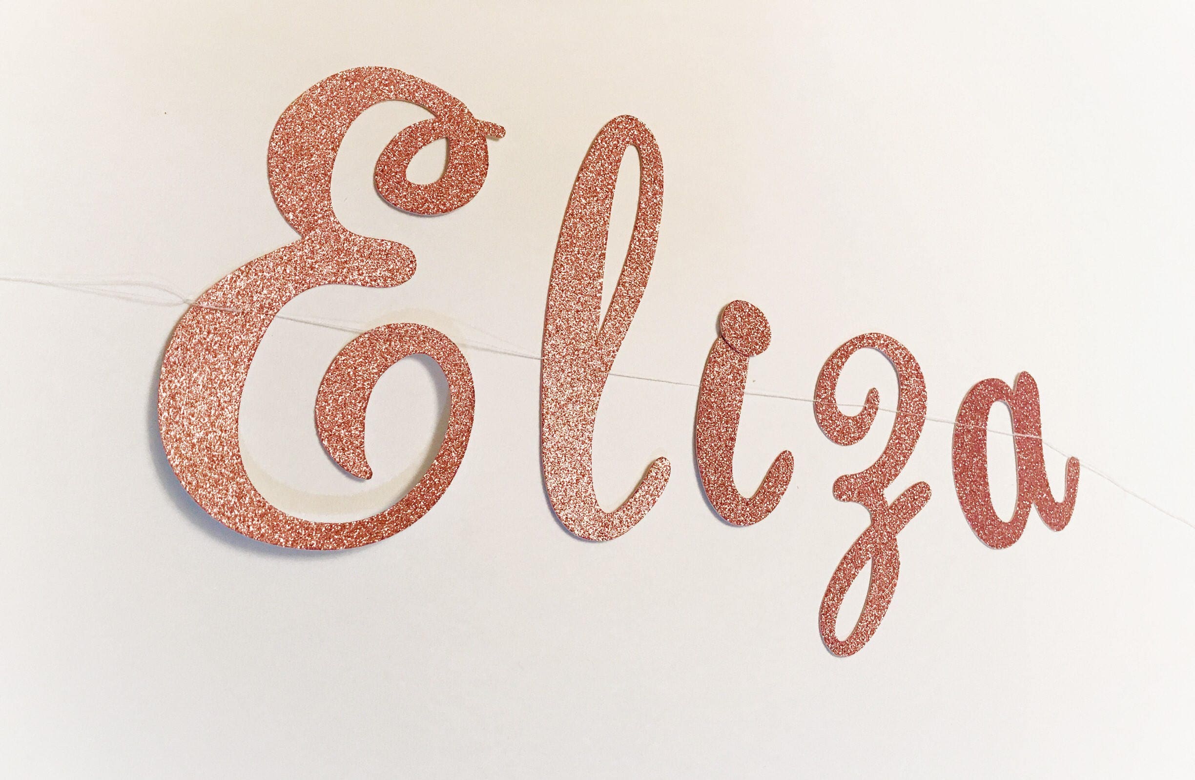 Cursive Letter Banner Custom Baby shower Birthday Etsy