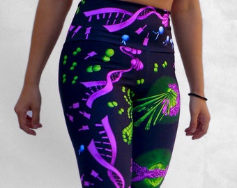 Molecular Leggings (Science Art, Fashion, Molecular Biology, Mitosis, Cells, DNA, Microscopy, Drawing, STEM, Teacher, Gift, PhD, Yoga)