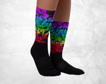 Molecular Rainbow Socks (Microscopy, Fashion, Science Art, Molecular Biology, Cells, Mitosis, Cytokinesis, DNA, STEM, Teacher, Gift)