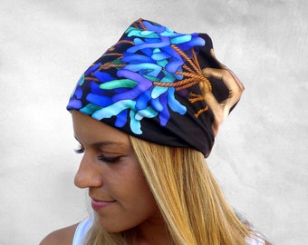 Chromosome Segregation Beanie Hat (Science Art, Fashion, Molecular Biology, Cells, Mitosis, Anaphase, DNA, STEM, Teacher Gift, Giclee, PhD)