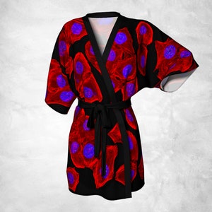 Cytoskeleton Kimono Cardigan (Science Art, Fashion, Molecular Biology, Cells, Mitosis, Anaphase, DNA, Actin, STEM, Teacher, Gift, PhD)