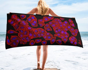 Cytoskeleton Beach Towel (Science Art, Fashion, Molecular Biology, Cells, Mitosis, Anaphase, DNA, Actin, STEM, Teacher, Gift, PhD)