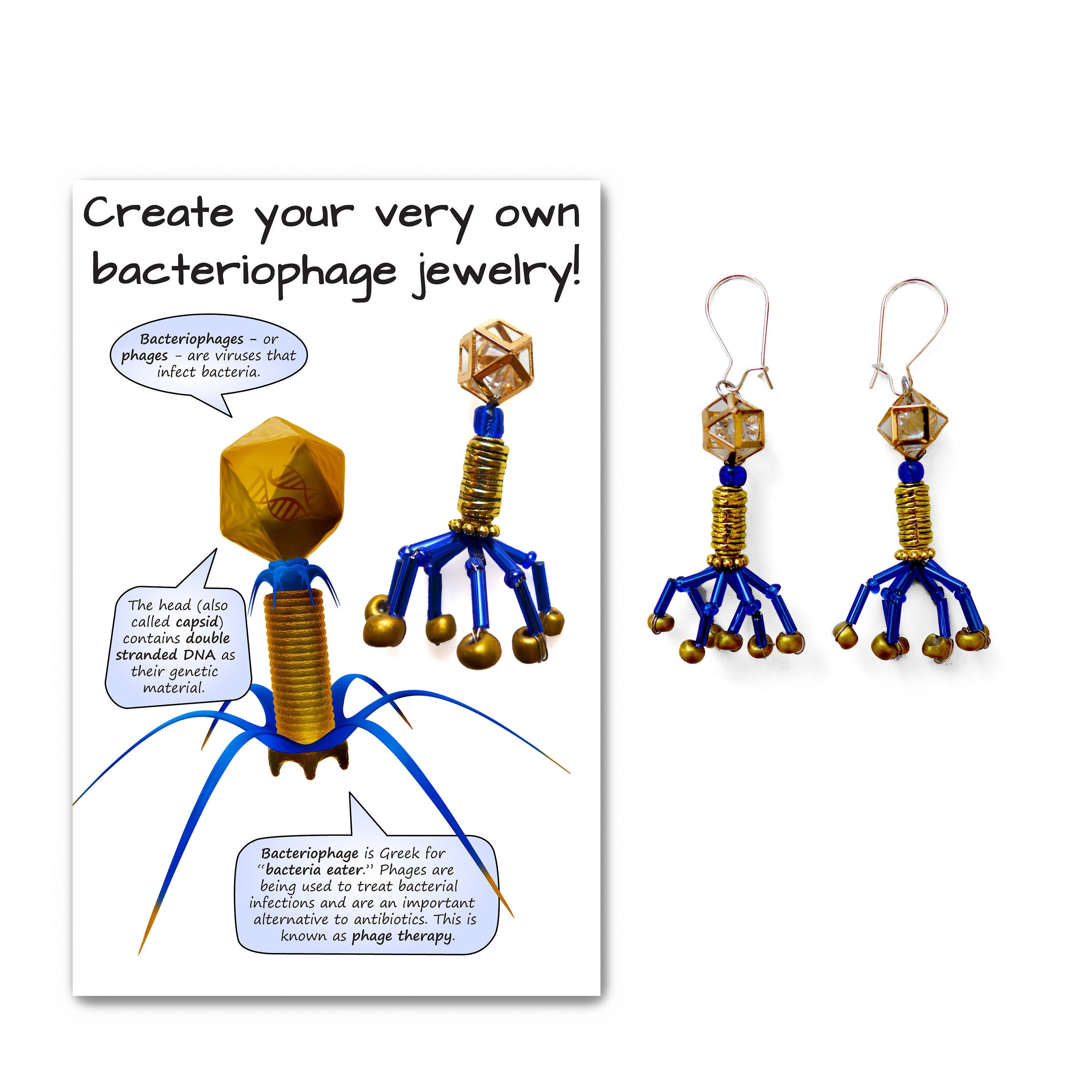 DIY Bacteriophage Jewelry Kit Necklace or Earrings STEM Craft - Etsy DIY Bacteriophage Jewelry Kit Necklace or Earrings STEM Craft - Etsy