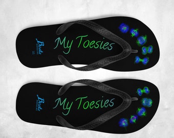 My Toesies Mitosis Flip-Flops Sandals Unisex (Science Art, Fashion, Molecular Biology, Cell Division, Mitosis, DNA, STEM, Gift, PhD)