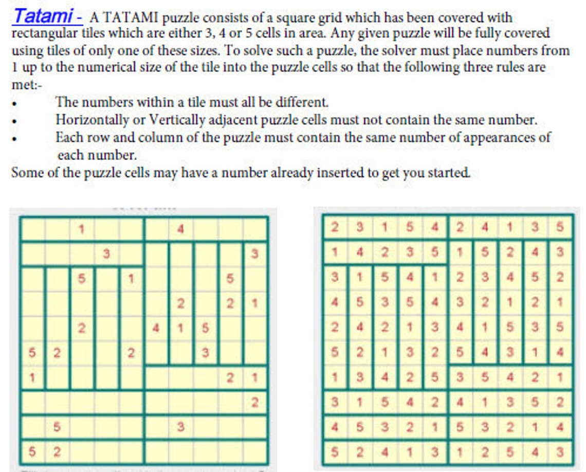 Printable Japanese Puzzle Sampler 6 different puzzles2 of Etsy España