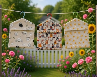Handmade Fabric Peg Bag: Clothes Pin Storage