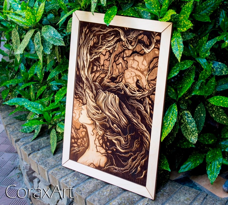 wood wall art forest nymph wood artnature etsy