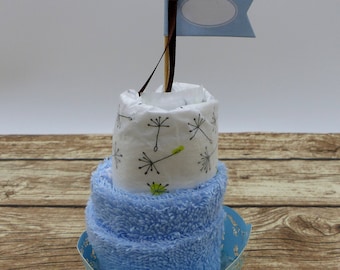 Diaper cake cupcake blue