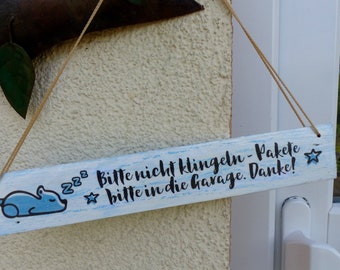 Türschild Bitte nicht klingeln mit Wunschtext