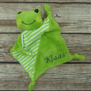 Cuddly towel with name frog green image 1