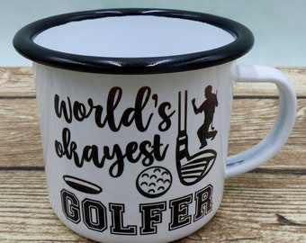 Emailletasse World's Okayest Golfer